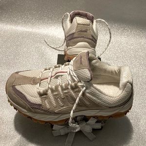 Avia Elevate Women’s Running Sneaker Cream White, Purple, and Tan. Memory Foam